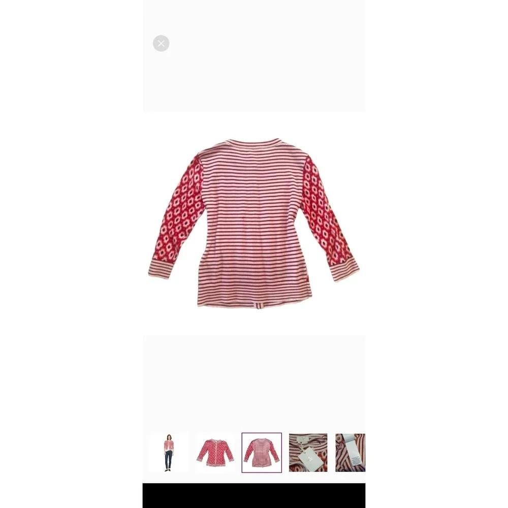 Kate spade New‎ York Live colorfully Posy Ikat Red Chestnut button cardigan